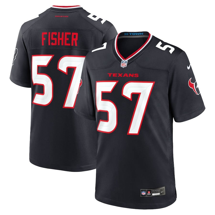 Blake Fisher 57 Houston Texans Team Game Men Jersey - Navy JS2070 Saliibo