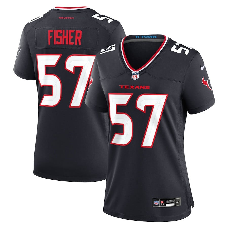 Blake Fisher 57 Houston Texans Women's Team Game Jersey - Navy JS3672 Saliibo