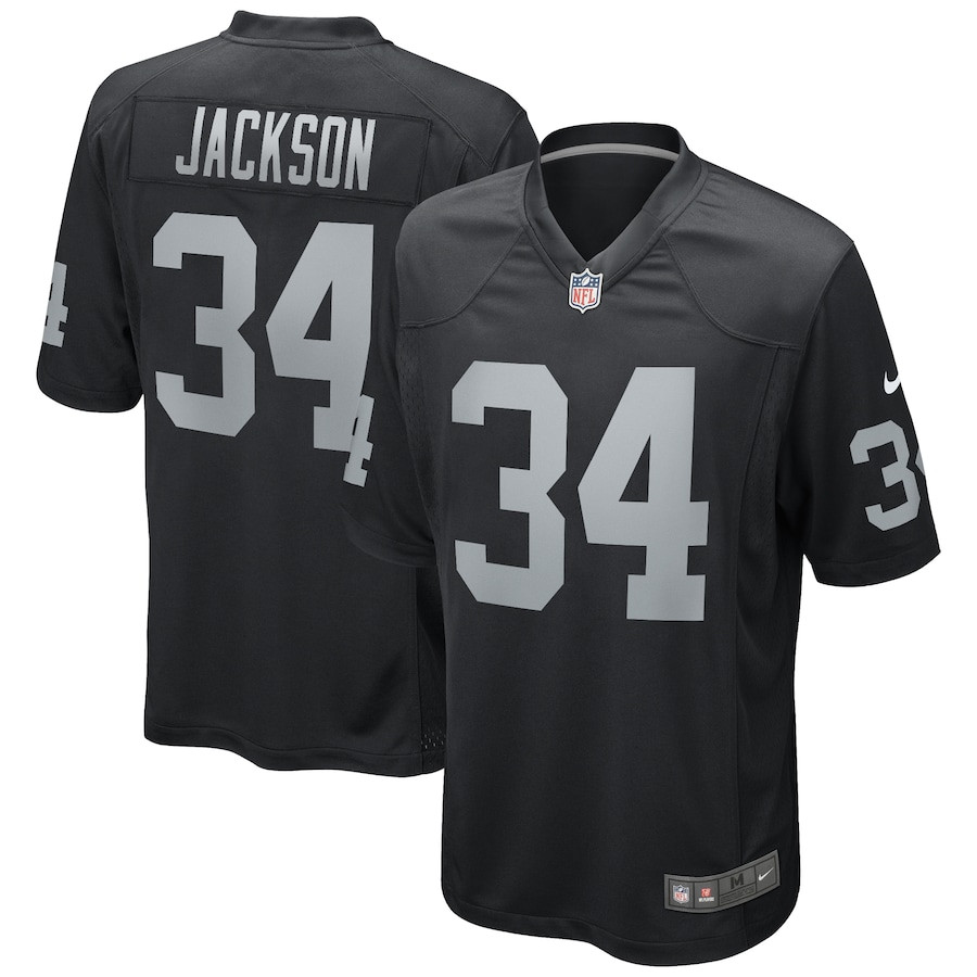 Bo Jackson 34 Las Vegas Raiders Men Game Retired Jersey - Black JS2000 Saliibo