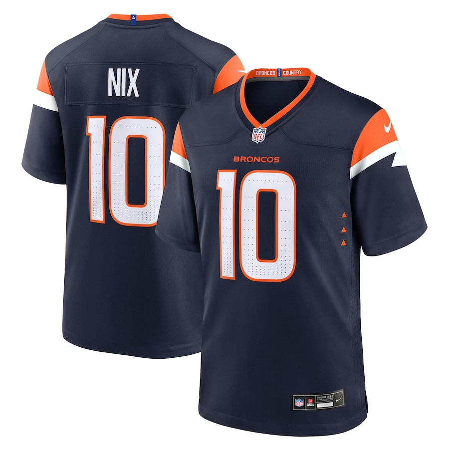 Bo Nix 10 Denver Broncos Alternate Game Men Jersey - Navy JS5993 Saliibo