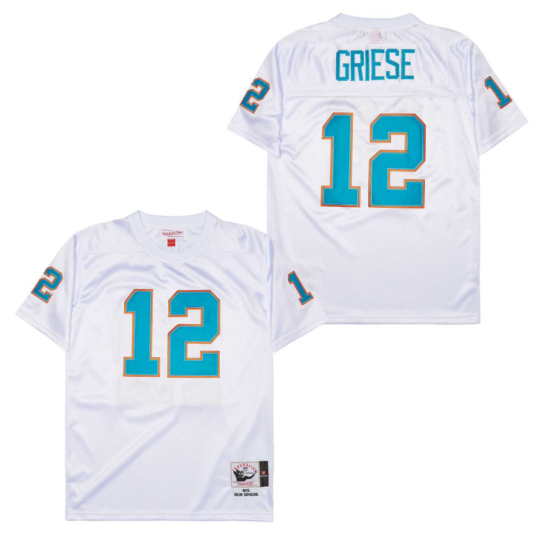 Bob Griese 12 Miami Dolphins Retro Throwback Men Jersey - White JS1935 Saliibo
