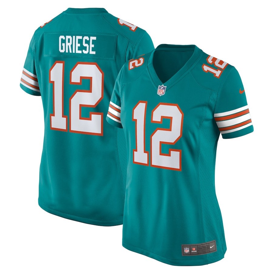 Bob Griese 12 Miami Dolphins Women Retired Jersey - Aqua JS3546 Saliibo