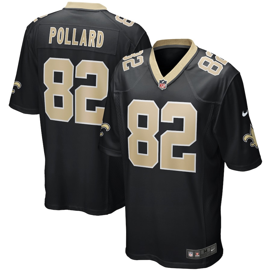 Bob Pollard 82 New Orleans Saints Men Game Retired Jersey - Black JS8748 Saliibo