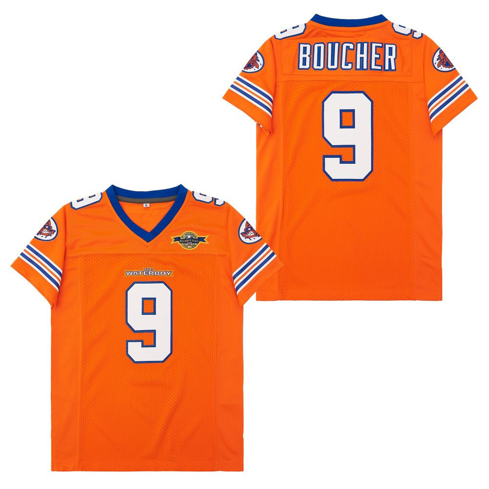 Bobby Boucher #9 The Waterboy Throwback Men Jersey - Orange JS8624 Saliibo