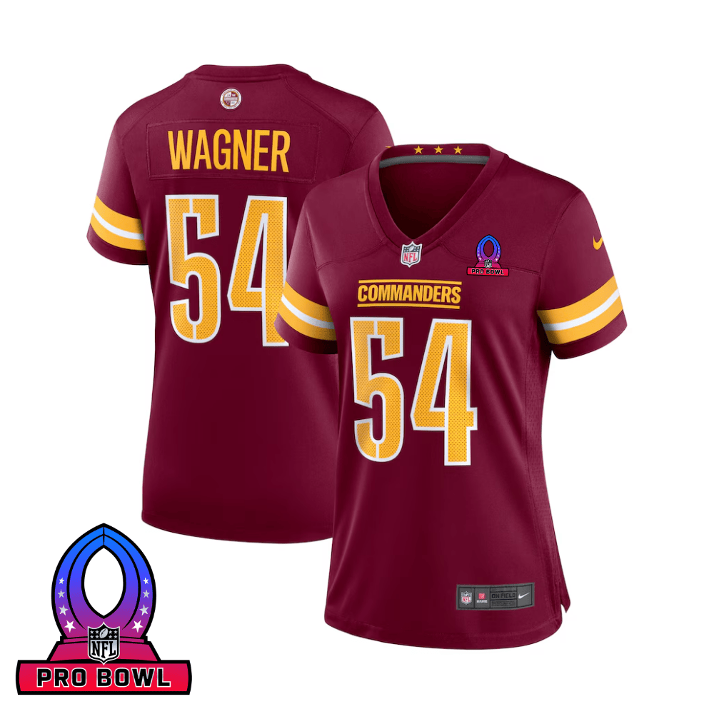 Bobby Wagner 54 Washington Commanders 2025 Pro Bowl Patch Women Game Jersey - Burgundy JS2239 Saliibo