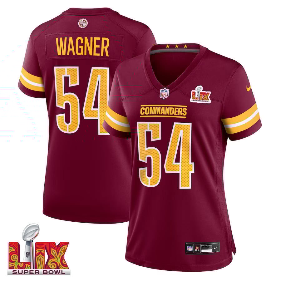 Bobby Wagner #54 Washington Commanders Super Bowl LIX Women's Jersey - Burgundy JS3939 Saliibo