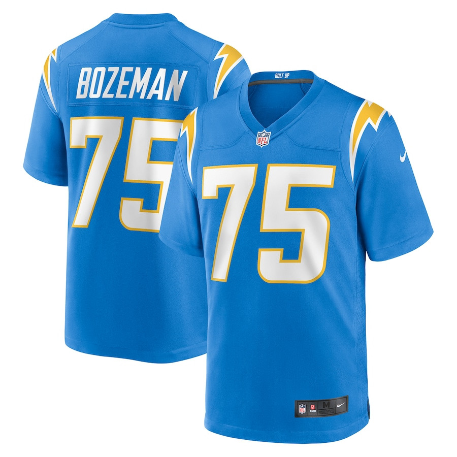 Bradley Bozeman 75 Los Angeles Chargers Team Game Men Jersey - Powder Blue JS3926 Saliibo