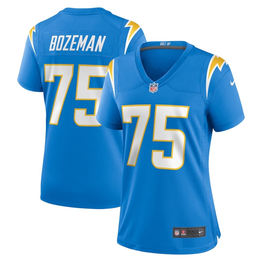 Bradley Bozeman 75 Los Angeles Chargers Women's Game Jersey - Powder Blue JS4197 Saliibo