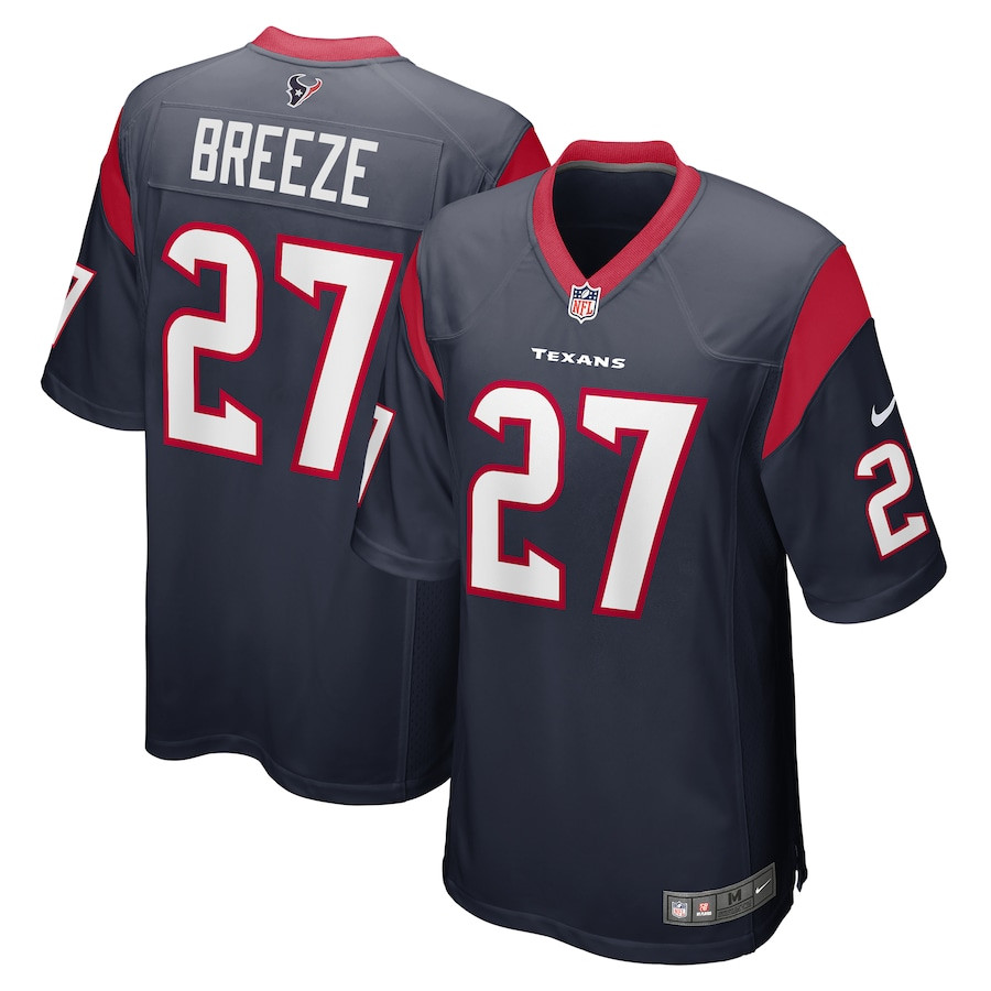 Brady Breeze 27 Houston Texans Game Men Jersey - Navy JS9572 Saliibo