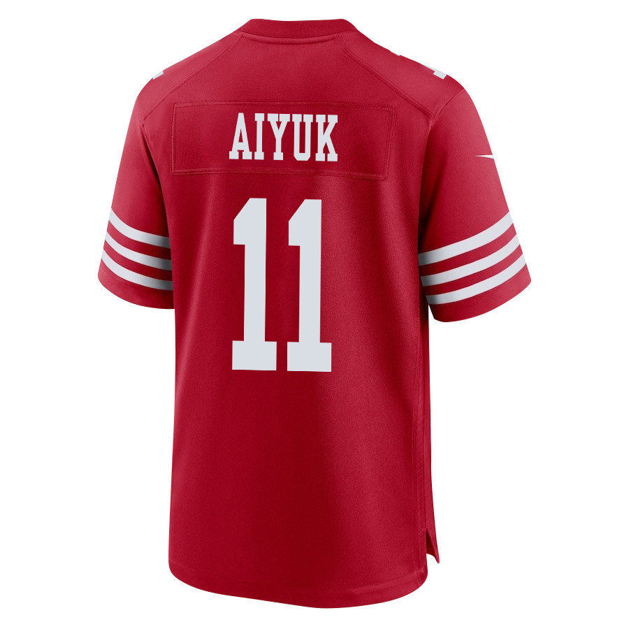 Brandon Aiyuk 11 San Francisco 49ers Super Bowl LVIII Patch Game Men Jersey - Scarlet JS7552 Saliibo - Image 3