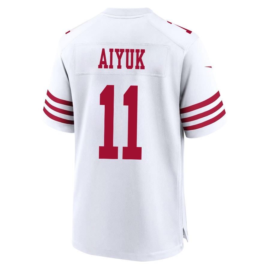 Brandon Aiyuk 11 San Francisco 49ers Super Bowl LVIII Patch Game Men Jersey - White JS3435 Saliibo - Image 3