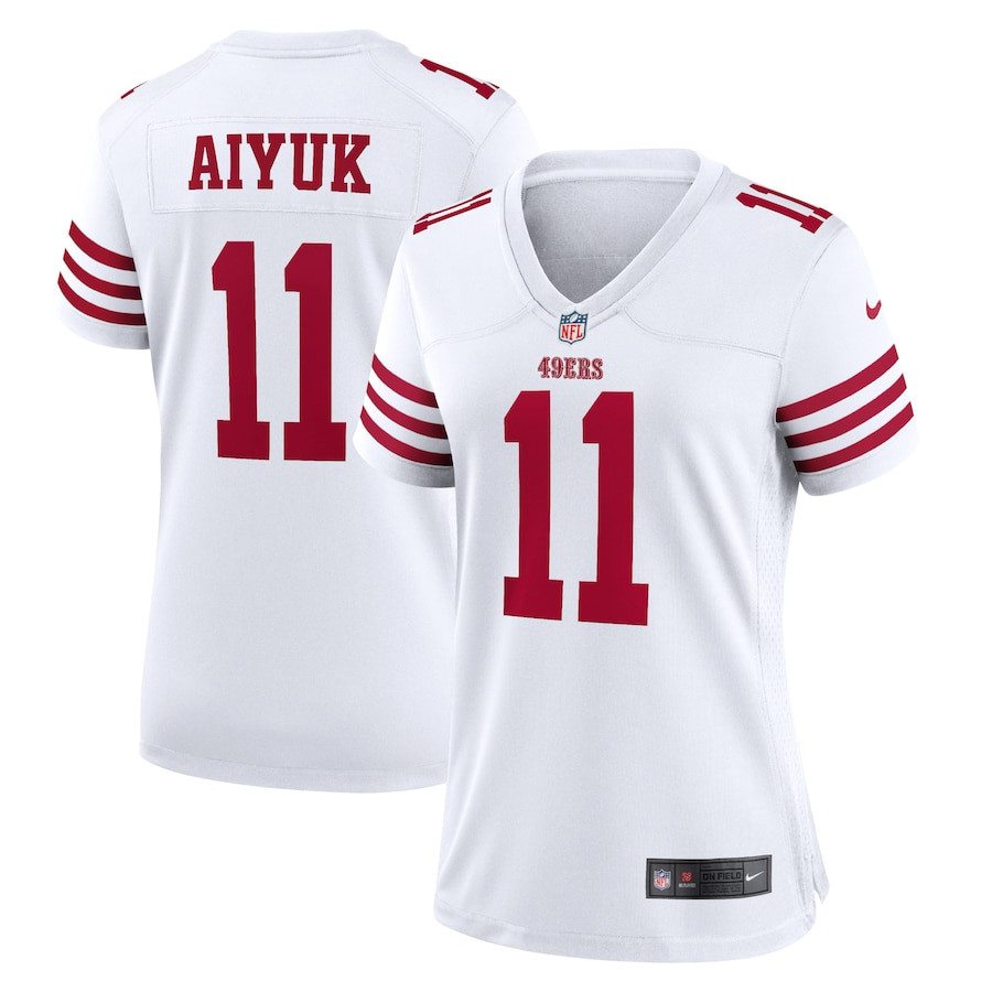 Brandon Aiyuk 11 San Francisco 49ers Women Retired Game Jersey - White JS9067 Saliibo