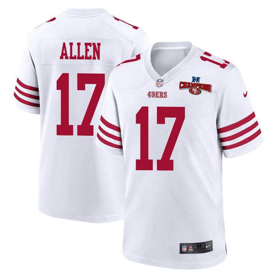 Brandon Allen 17 San Francisco 49ers NFC Champions Patch Game Men Jersey - White JS7229 Saliibo