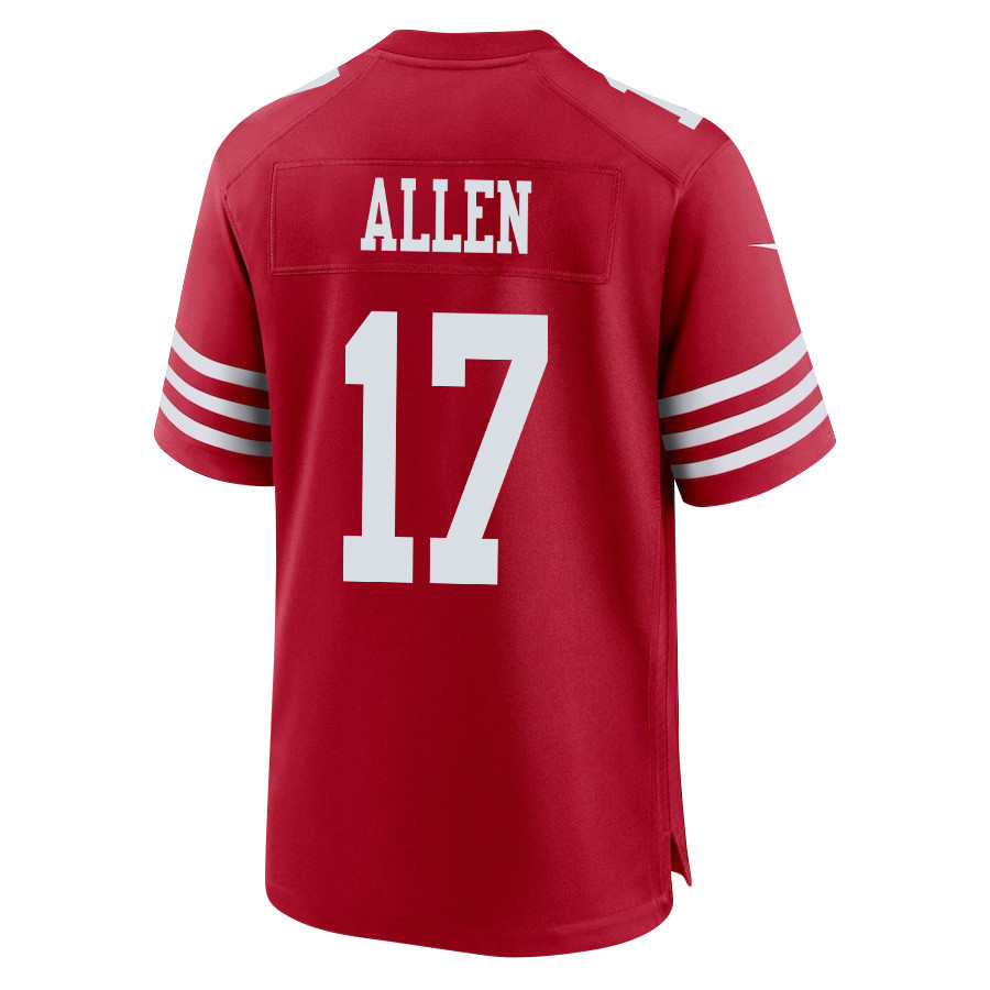 Brandon Allen 17 San Francisco 49ers Super Bowl LVIII Patch Game Men Jersey - Scarlet JS3908 Saliibo - Image 3