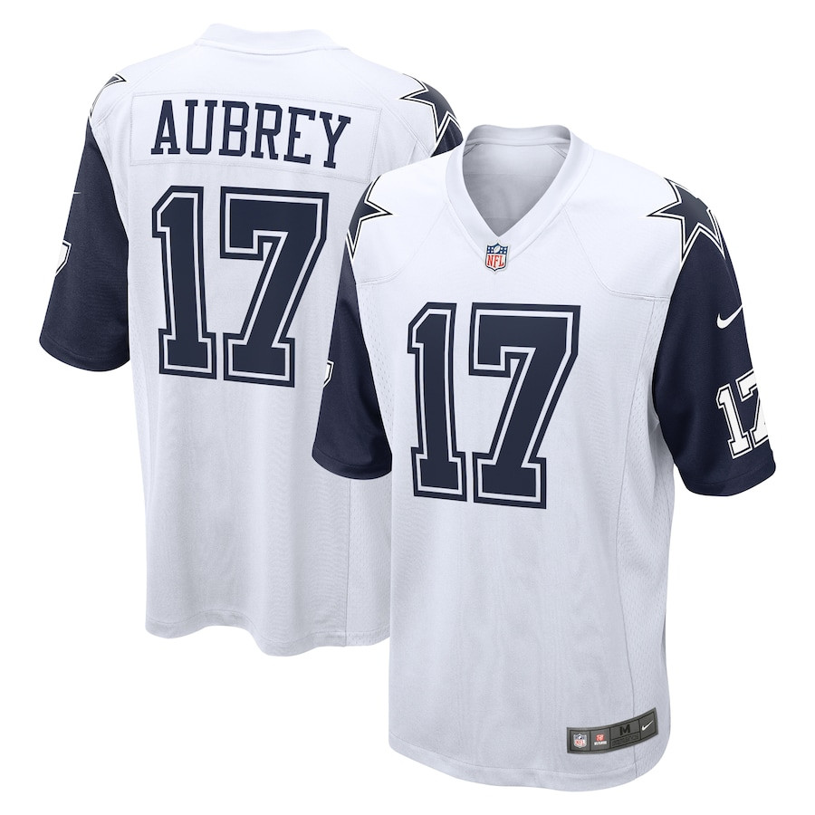 Brandon Aubrey 17 Dallas Cowboys Team Game Men Jersey - White JS4789 Saliibo