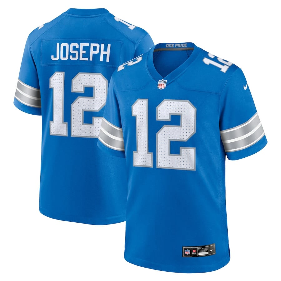Brandon Joseph 12 Detroit Lions Team Game Men Jersey - Blue JS9716 Saliibo