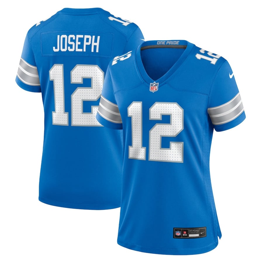 Brandon Joseph 12 Detroit Lions Women's Team Game Jersey - Blue JS7768 Saliibo