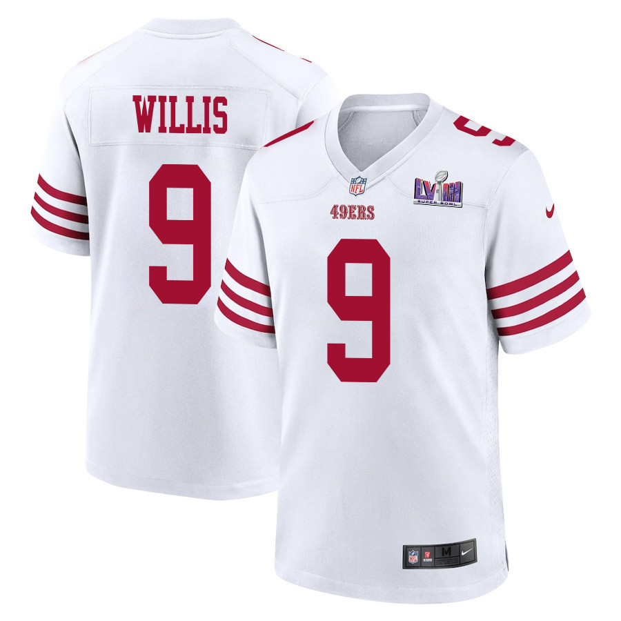 Brayden Willis 9 San Francisco 49ers Super Bowl LVIII Patch Game Men Jersey - White JS4621 Saliibo