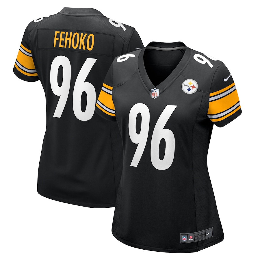 Breiden Fehoko 96 Pittsburgh Steelers Women's Game Jersey - Black JS6974 Saliibo