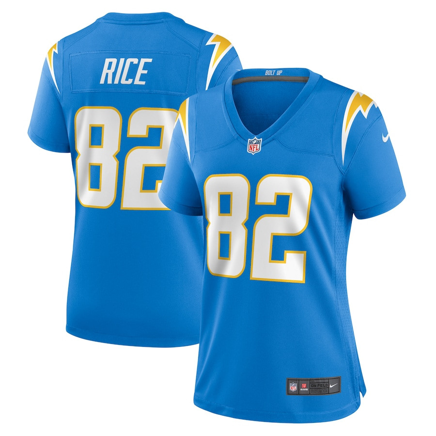 Brenden Rice 82 Los Angeles Chargers Women's Game Jersey - Powder Blue JS2891 Saliibo