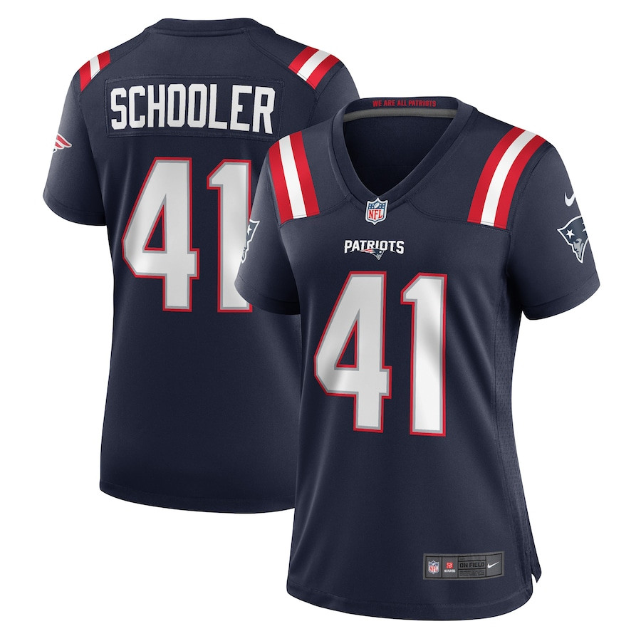 Brenden Schooler 41 New England Patriots Women Game Jersey - Navy JS3902 Saliibo