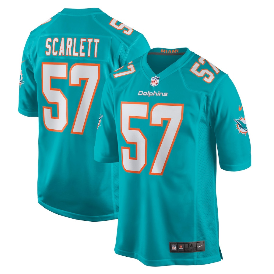Brennan Scarlett 57 Miami Dolphins Men Game Jersey - Aqua JS8237 Saliibo