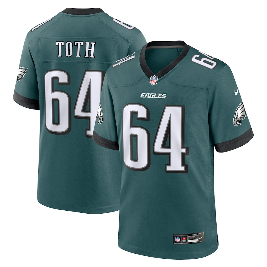 Brett Toth 64 Philadelphia Eagles Game Men Jersey - Midnight Green JS5132 Saliibo
