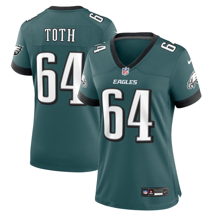 Brett Toth 64 Philadelphia Eagles Women Game Jersey - Midnight Green JS3513 Saliibo