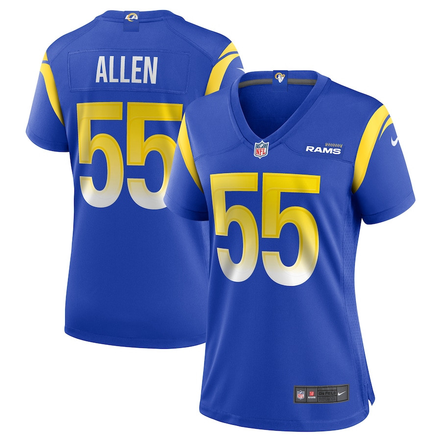 Brian Allen 55 Los Angeles Rams Women Game Jersey - Royal JS4685 Saliibo