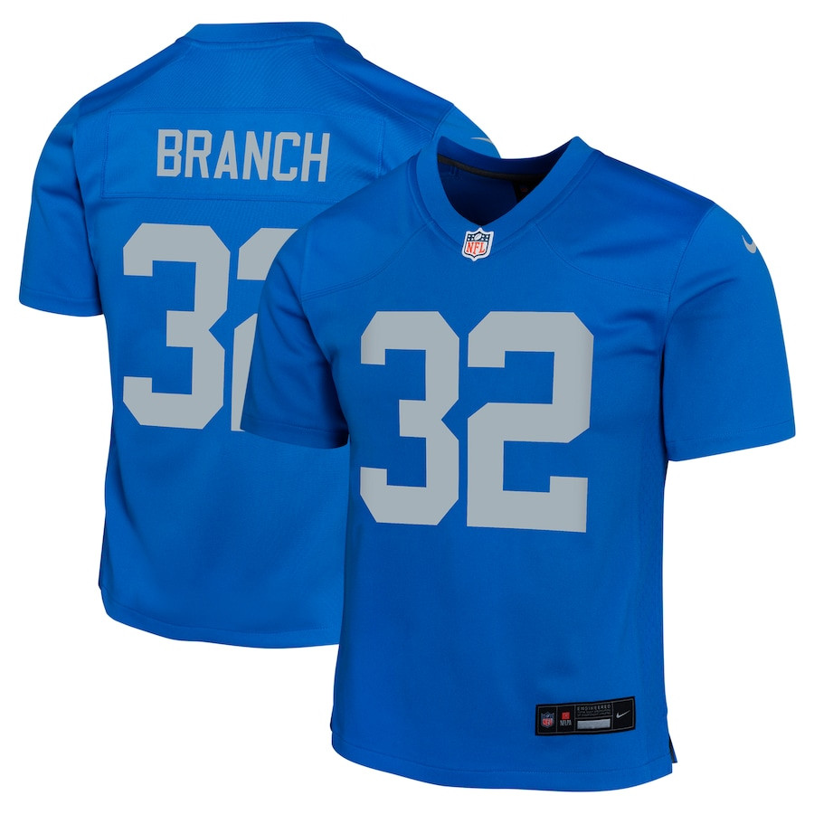 Brian Branch 32 Detroit Lions Alternate Game YOUTH Jersey - Blue JS5477 Saliibo