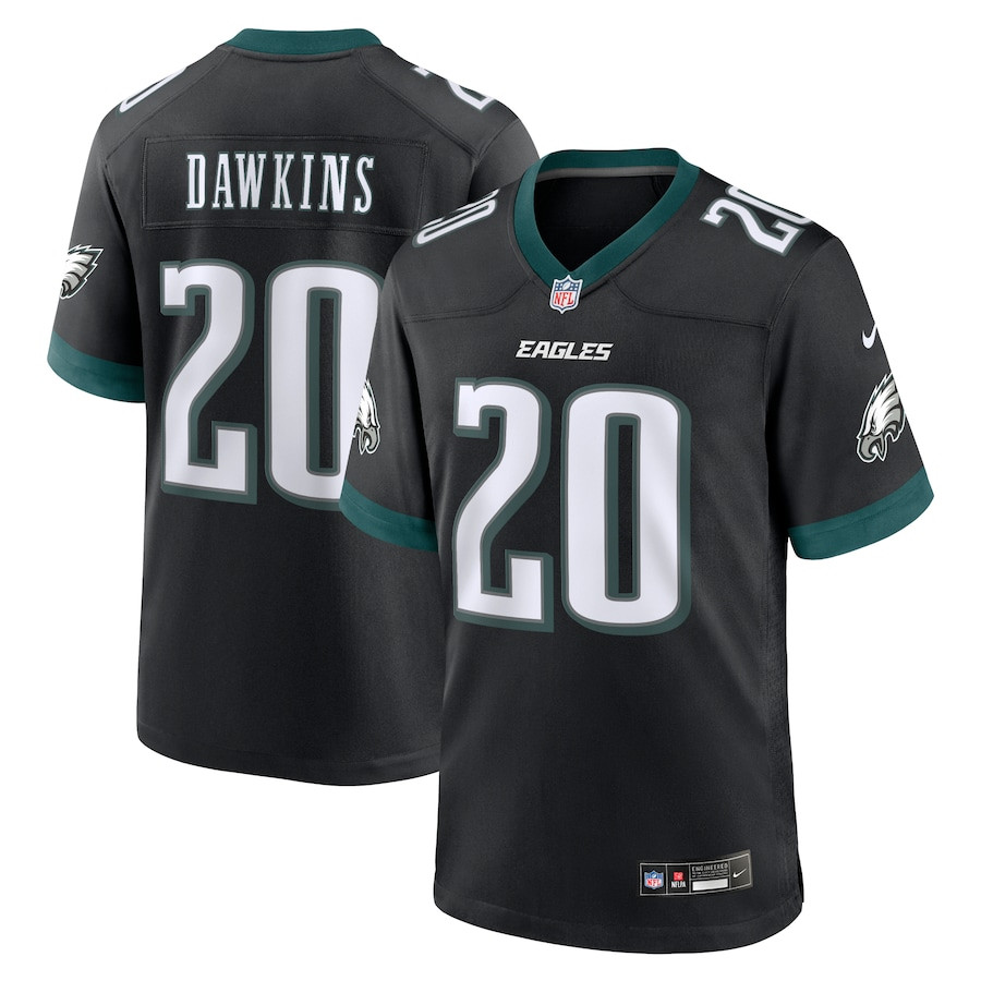 Brian Dawkins 20 Philadelphia Eagles Alternate Game Men Jersey - Black JS1877 Saliibo