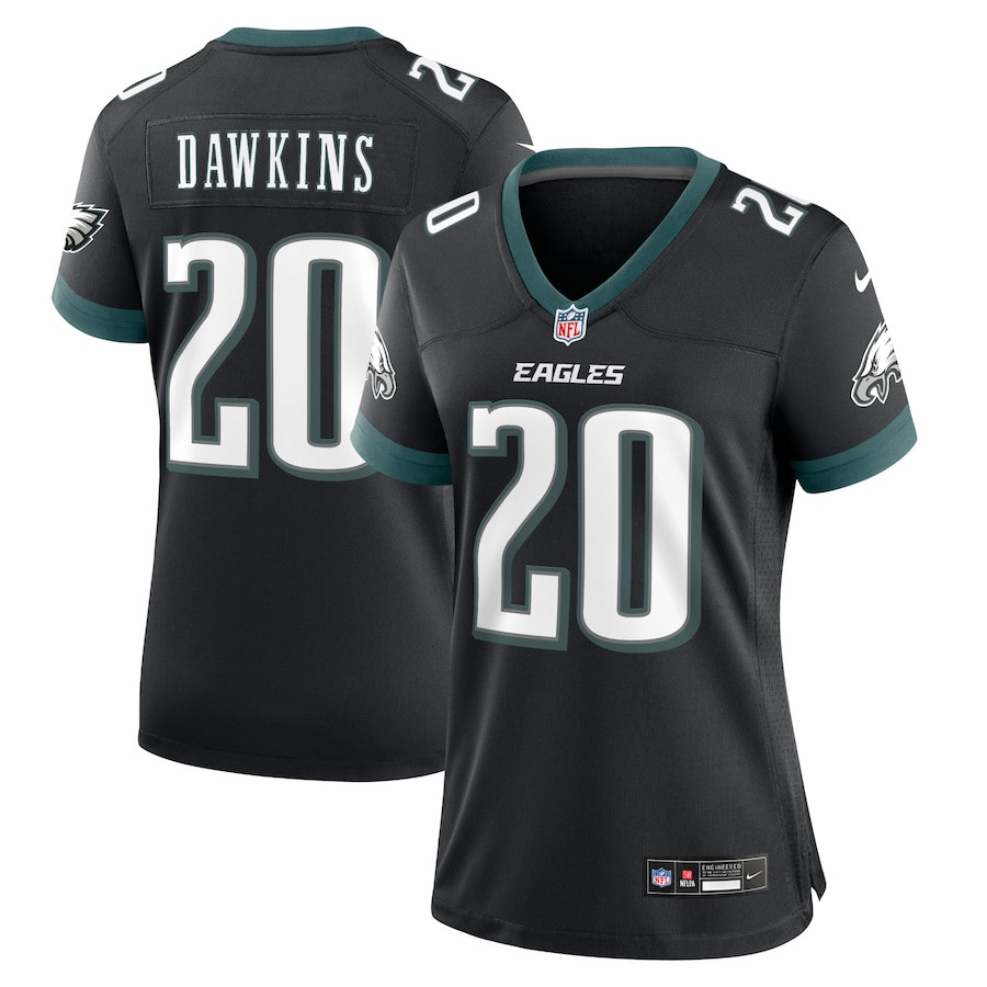 Brian Dawkins 20 Philadelphia Eagles Alternate Game Women Jersey - Black JS2144 Saliibo