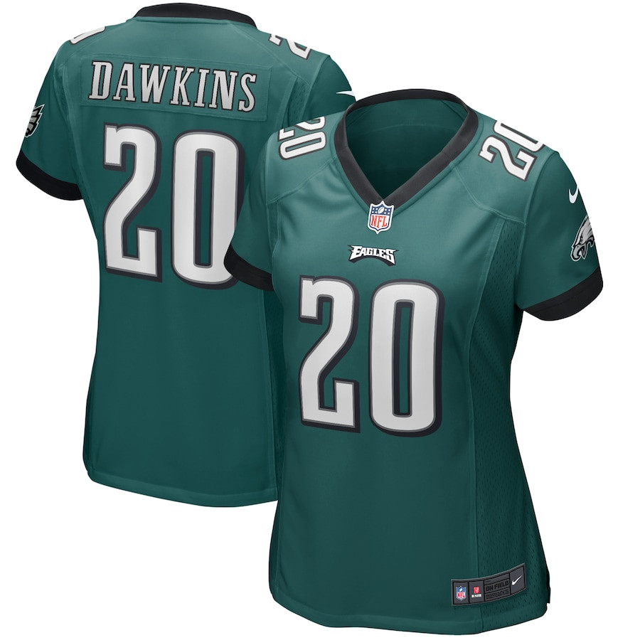 Brian Dawkins 20 Philadelphia Eagles Women Game Retired Jersey - Midnight Green JS9112 Saliibo