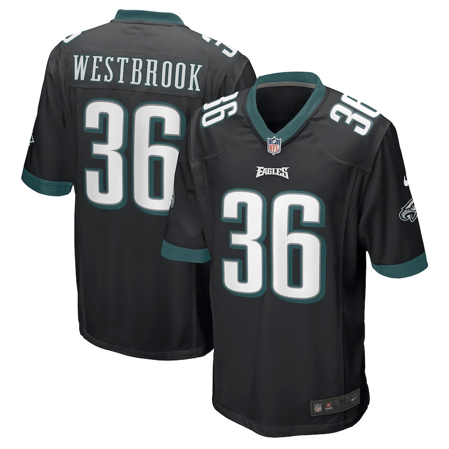 Brian Westbrook 36 Philadelphia Eagles Men Retired Alternate Game Jersey - Black JS4545 Saliibo