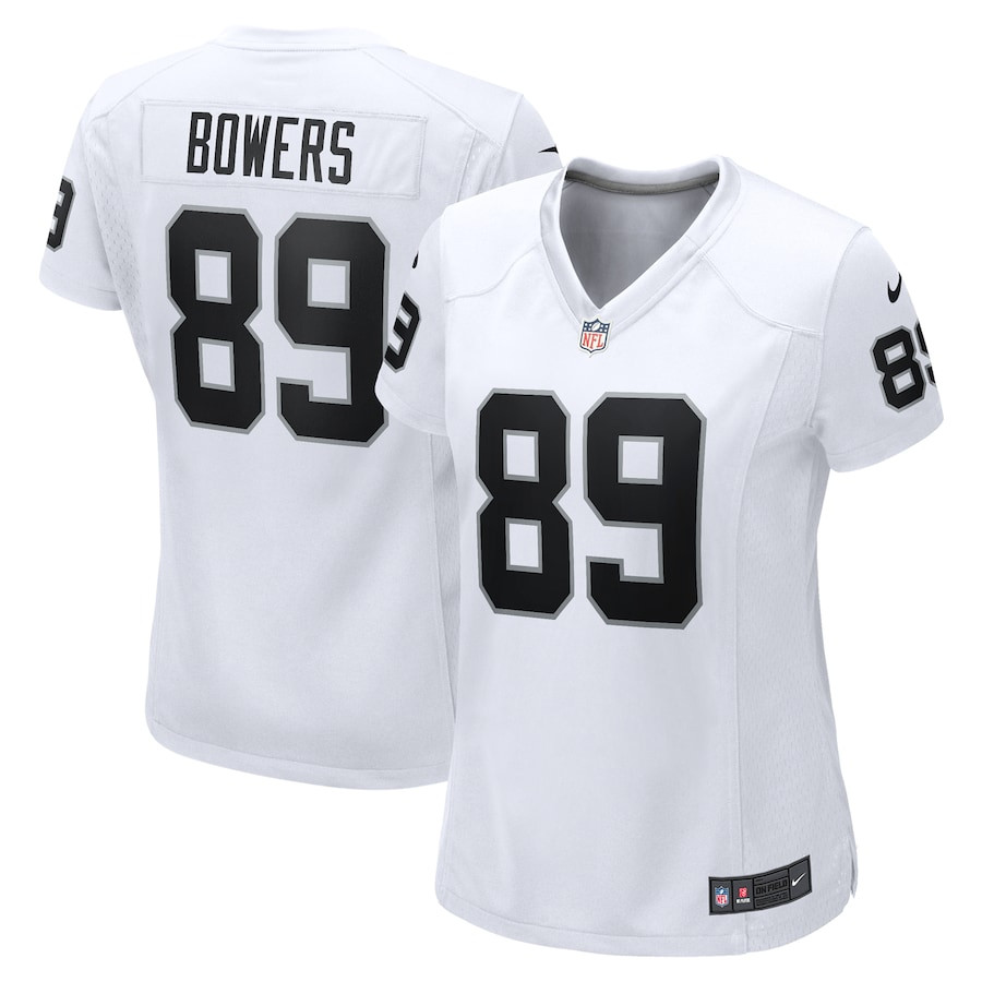 Brock Bowers 89 Las Vegas Raiders Women's Game Jersey - White JS1876 Saliibo