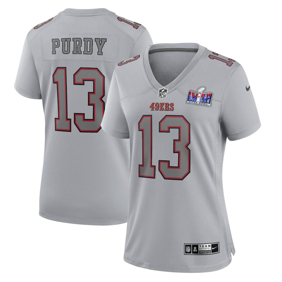 Brock Purdy 13 San Francisco 49ers Super Bowl LVIII Atmosphere Fashion Game Women Jersey - Gray JS7275 Saliibo