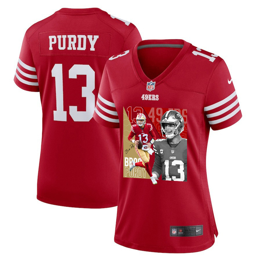 Brock Purdy 13 San Francisco 49ers The Son of Steel Women Game Jersey - Scarlet JS3100 Saliibo