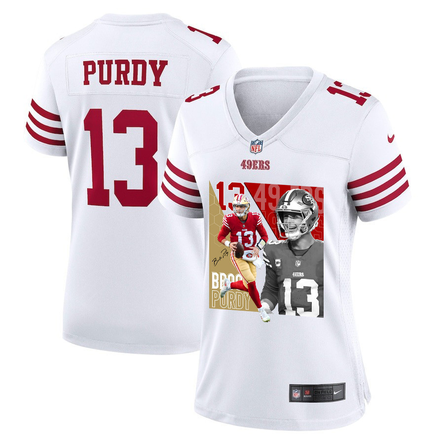 Brock Purdy 13 San Francisco 49ers The Son of Steel Women Game Jersey - White JS8035 Saliibo