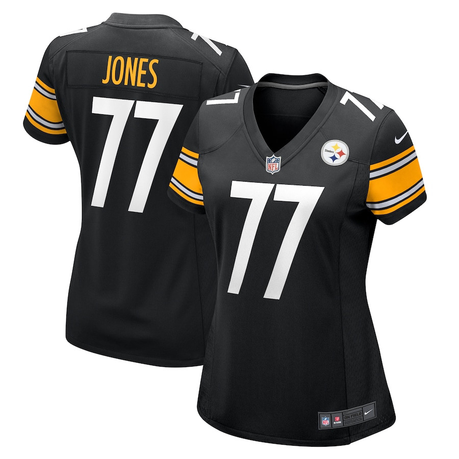 Broderick Jones 77 Pittsburgh Steelers Women Game Jersey - Black JS9144 Saliibo