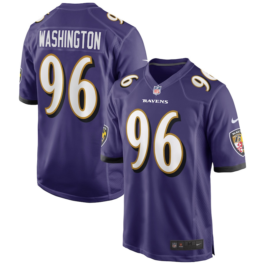 Broderick Washington 96 Baltimore Ravens Men Game Jersey - Purple JS9564 Saliibo