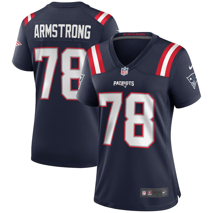Bruce Armstrong 78 New England Patriots Women Game Retired Jersey - Navy JS1968 Saliibo
