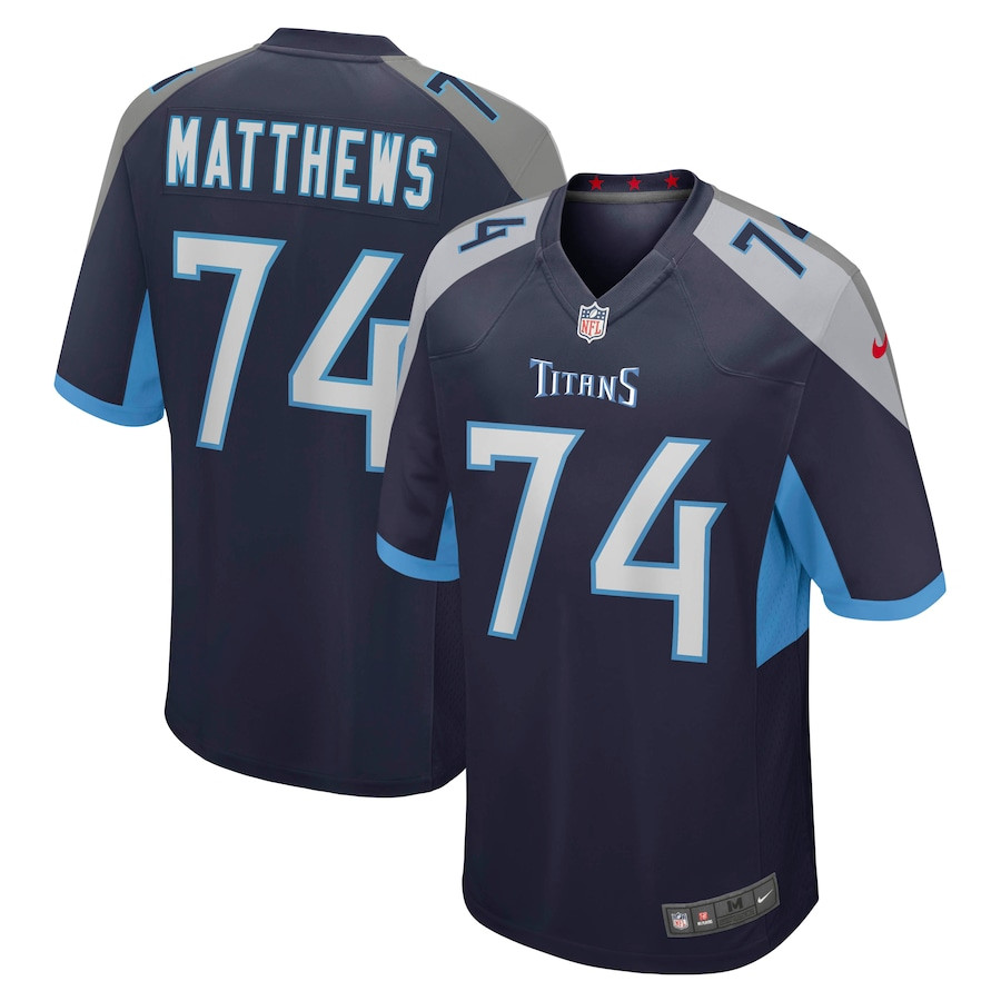 Bruce Matthews 74 Tennessee Titans Men Retired Jersey - Navy JS2704 Saliibo