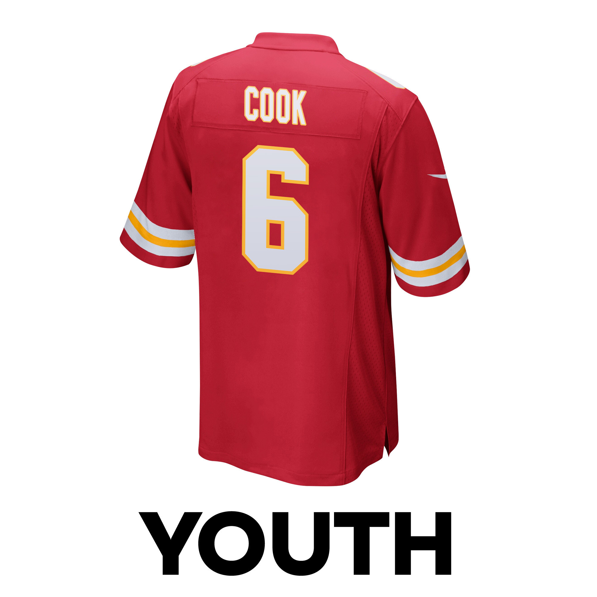 Bryan Cook 6 Kansas City Chiefs Super Bowl LVIII Champions 4 Stars Patch Game YOUTH Jersey - Red JS7307 Saliibo - Image 3