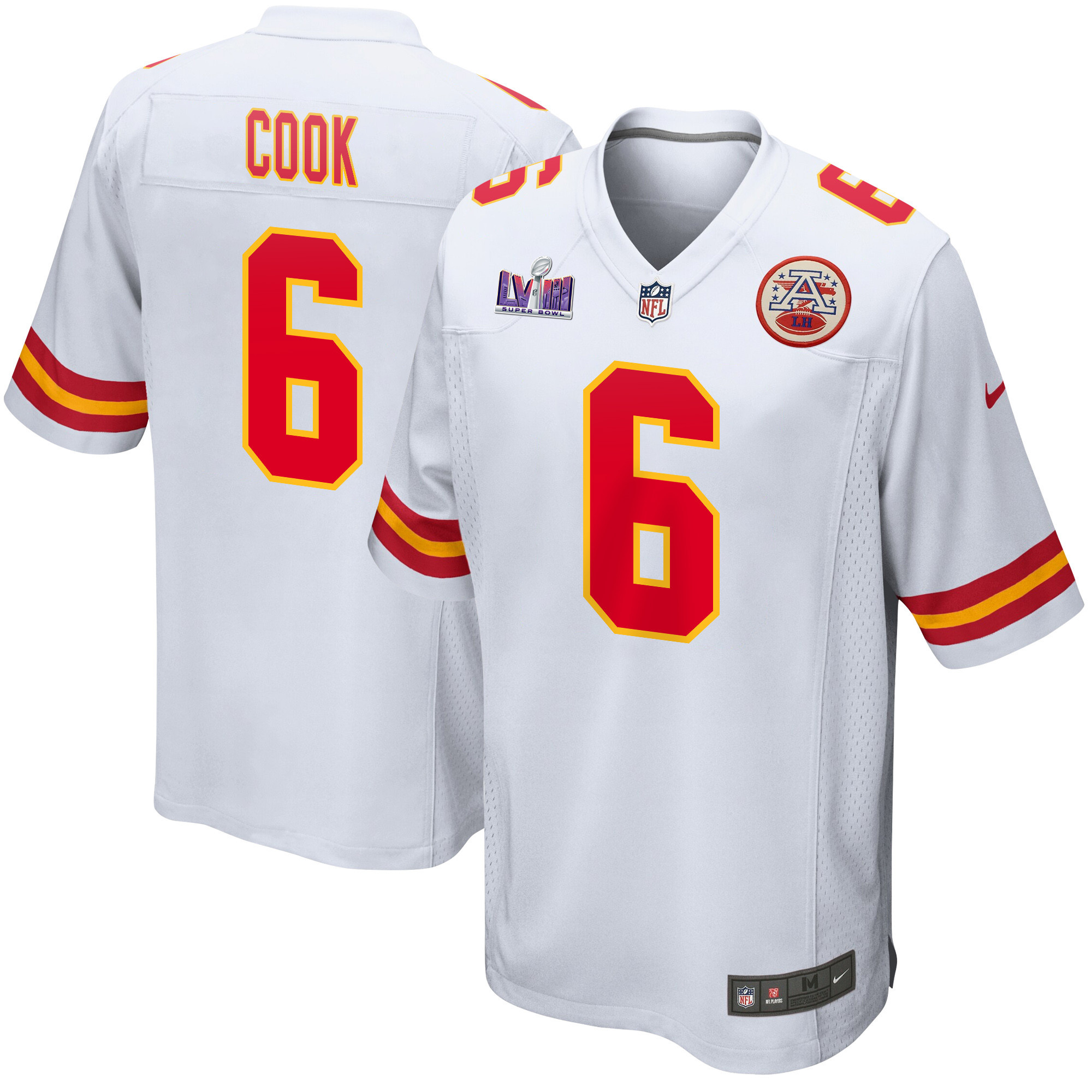 Bryan Cook 6 Kansas City Chiefs Super Bowl LVIII Patch Game Men Jersey - White JS7314 Saliibo