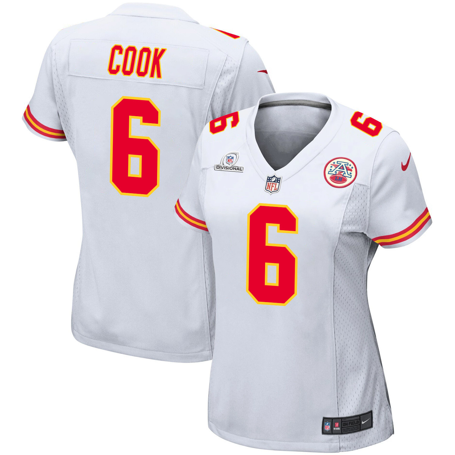 Bryan Cook 6 Kansas City Chiefs Super Bowl LVIII Patch Game Women Jersey - White JS9496 Saliibo