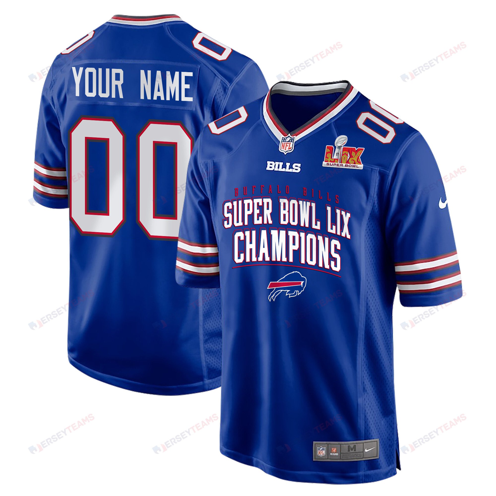 Buffalo Bills Super Bowl LIX Champions V2 Game Men Custom Jersey - Royal JS9384 Saliibo