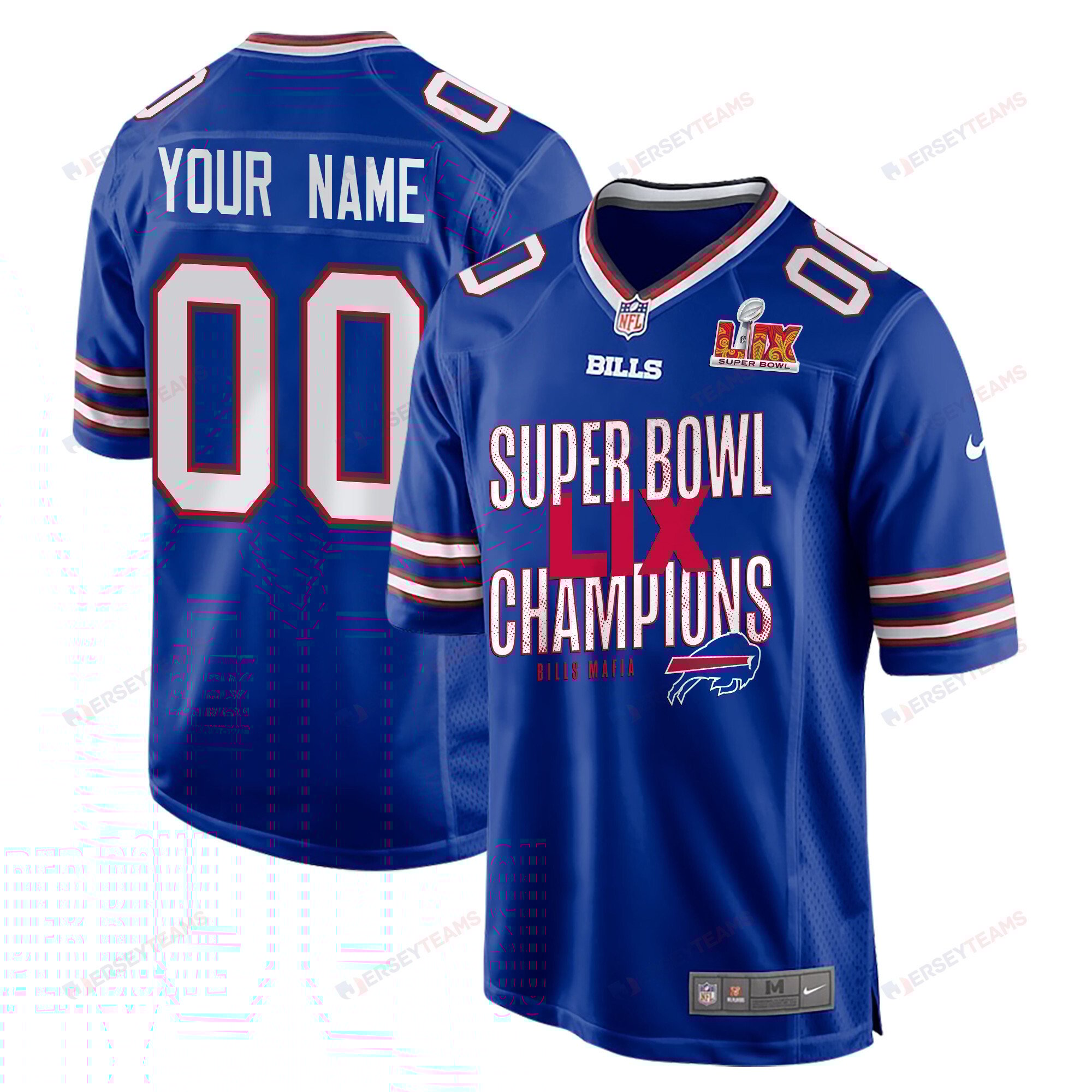 Buffalo Bills Super Bowl LIX Champions V5 Game Men Custom Jersey - Royal JS1123 Saliibo