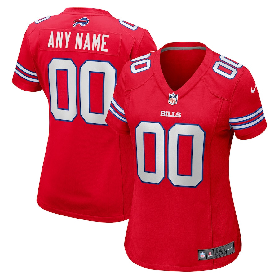 Buffalo Bills Women Alternate Custom Game Jersey - Red JS2594 Saliibo