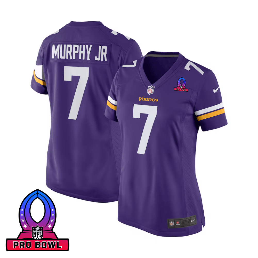 Byron Murphy Jr. 7 Minnesota Vikings 2025 Pro Bowl Patch Women Game Jersey - Purple JS4446 Saliibo