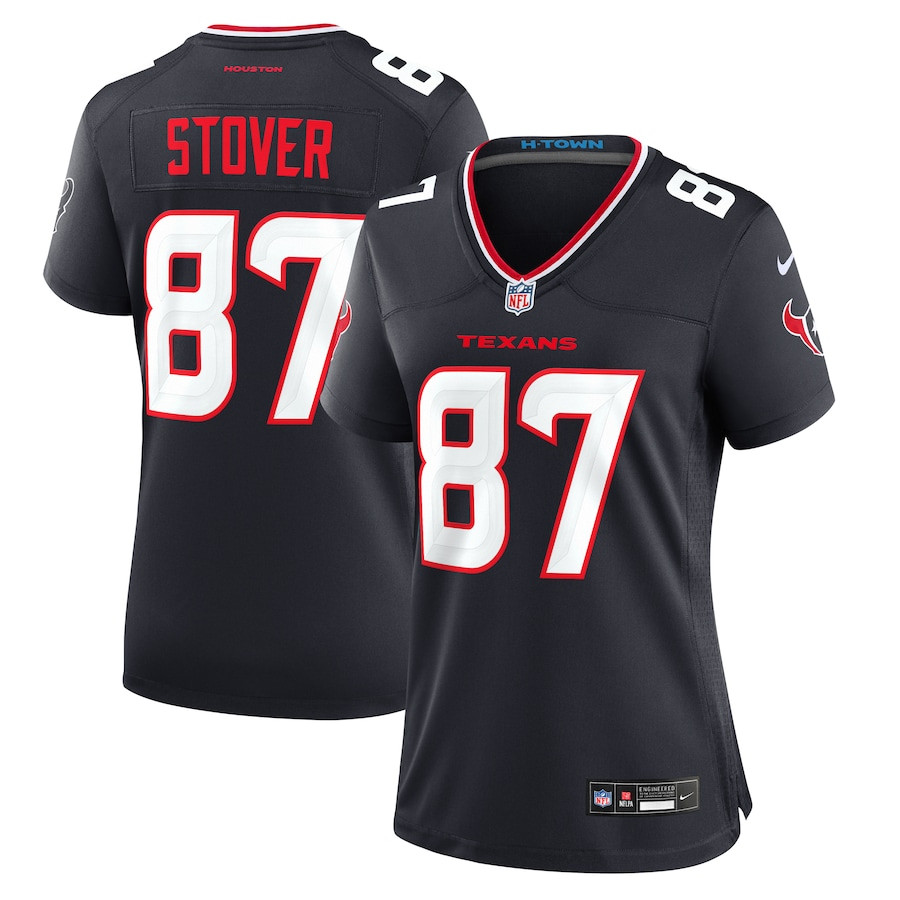 Cade Stover 87 Houston Texans Women Team Game Jersey - Navy JS1113 Saliibo